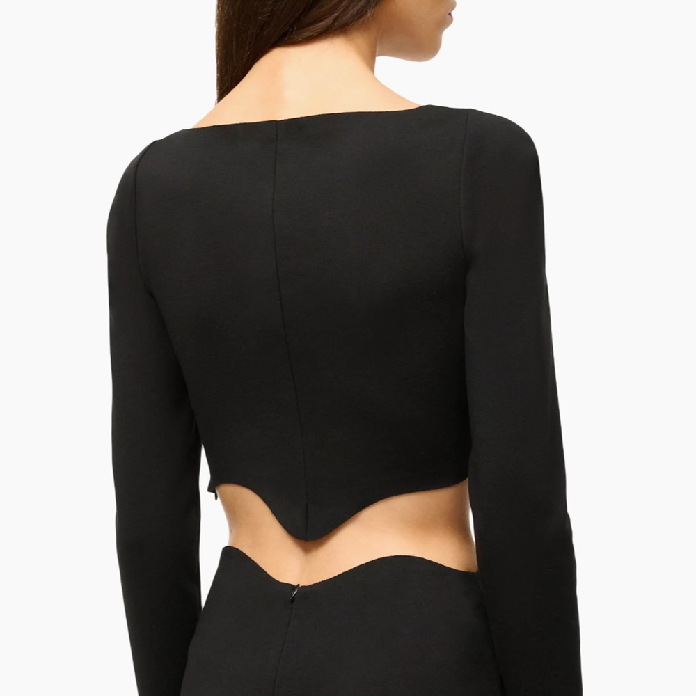 STAUD Long Sleeve Black Corde Top, NEW - Picture 4 of 12